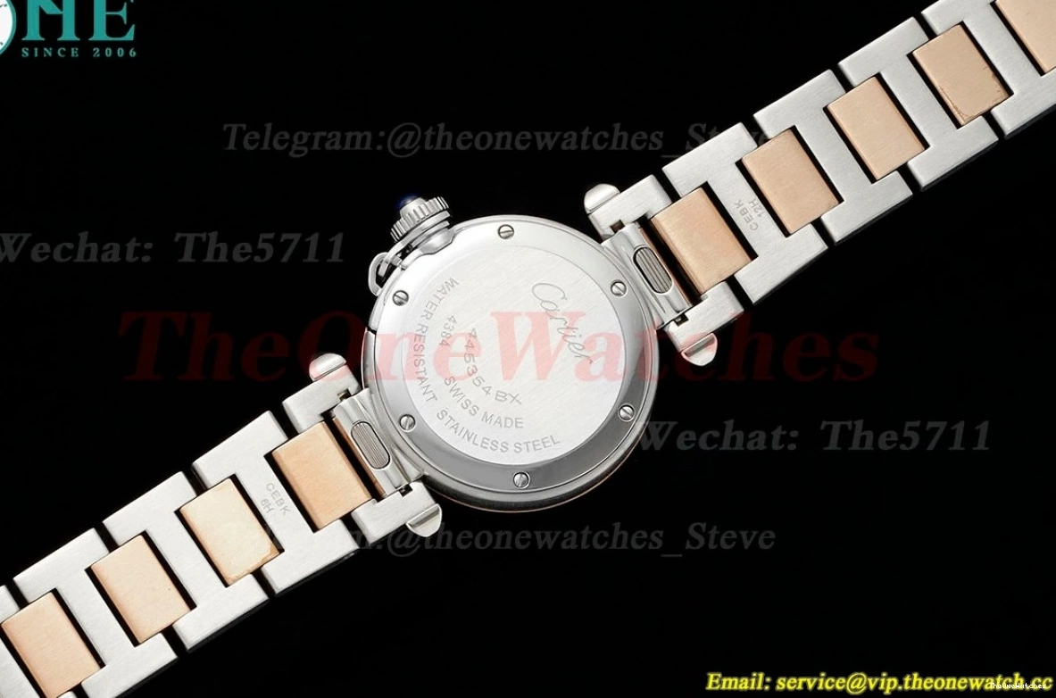 RG De Dial SS White Cartier Quartz Pasha AF 30mm Ladies 0109